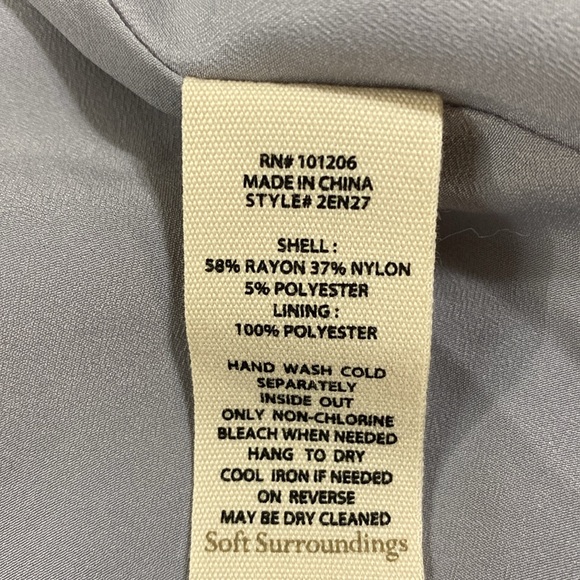 Soft Surroundings Layered Velvet Burnout Dress Size XL Floral Handkerchief Hem - Picture 12 of 12